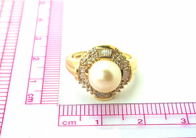 Diamond Pearl Ring