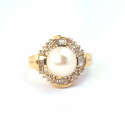 Diamond Pearl Ring