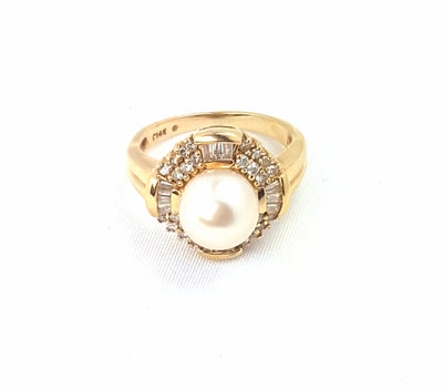 Diamond Pearl Ring